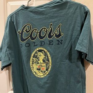 blue/ green coors light tshirt